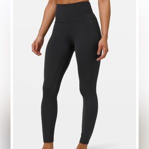 Lululemon Leggings Womens Black Velvet Trim Stripe Align Pant High Rise